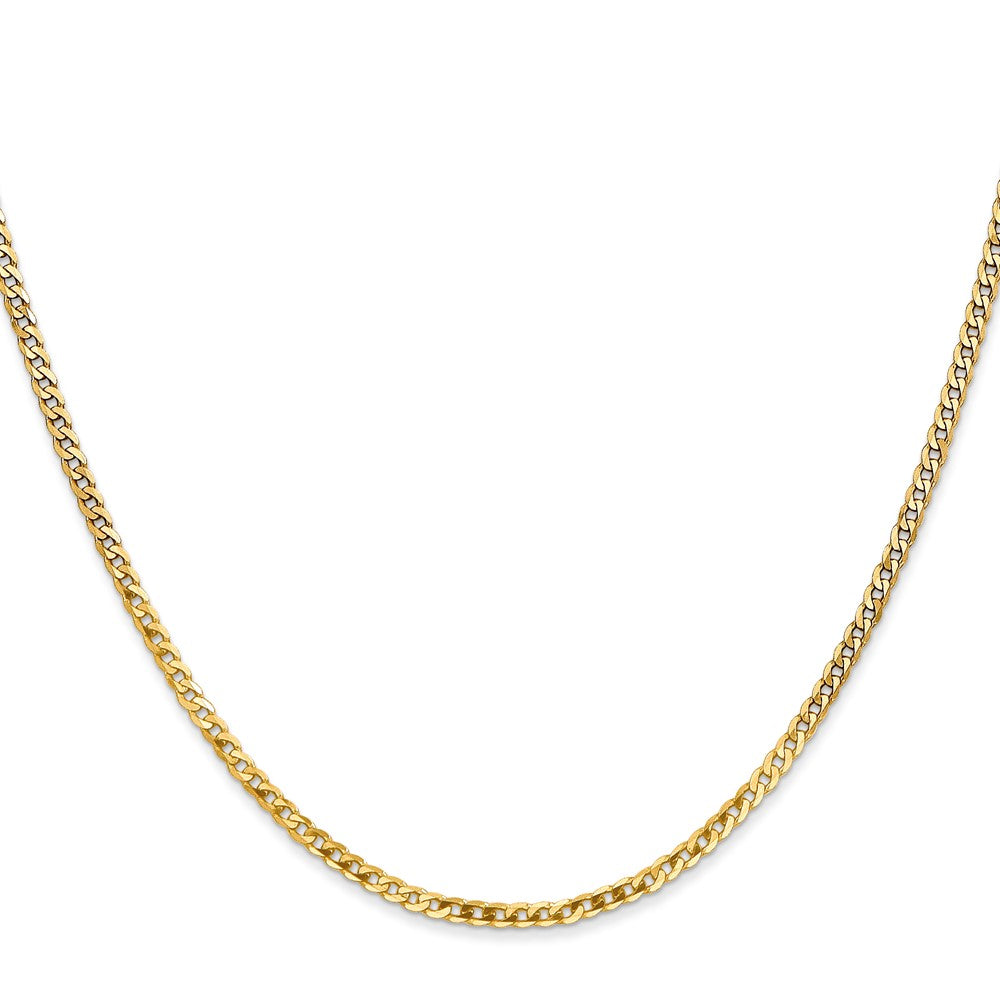 Flat Beveled Curb with Lobster Clasp Chain - WBC