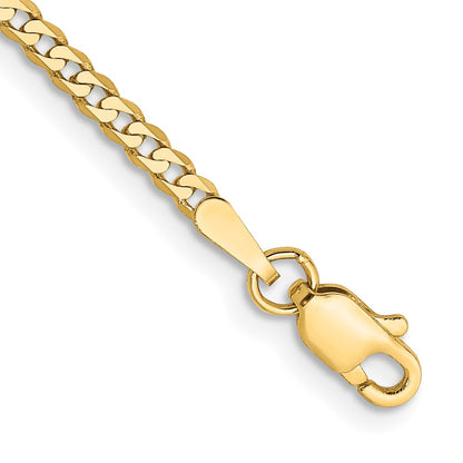 Flat Beveled Curb with Lobster Clasp Bracelet - WBC