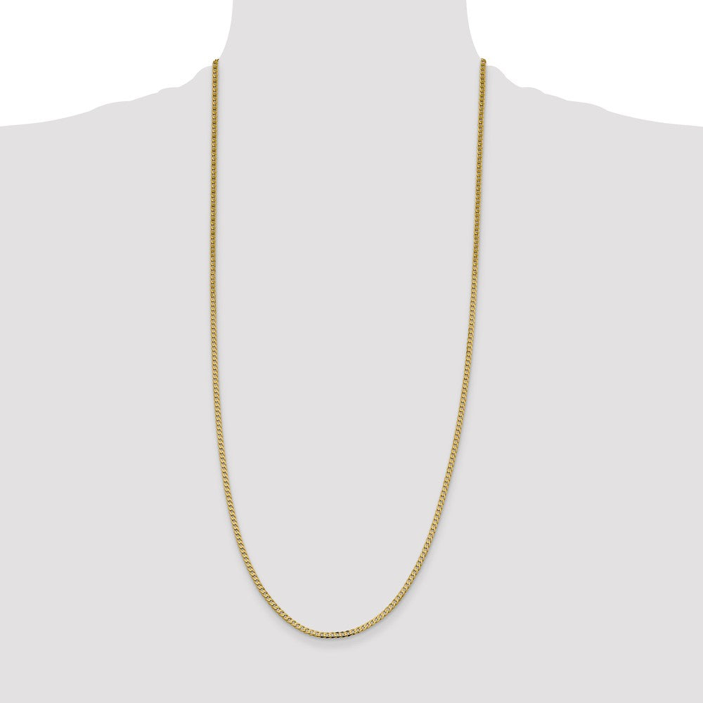 Flat Beveled Curb with Lobster Clasp Chain - WBC