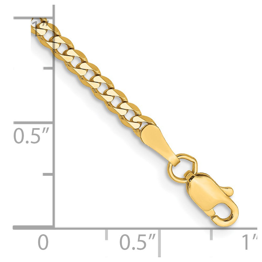 Flat Beveled Curb with Lobster Clasp Bracelet - WBC