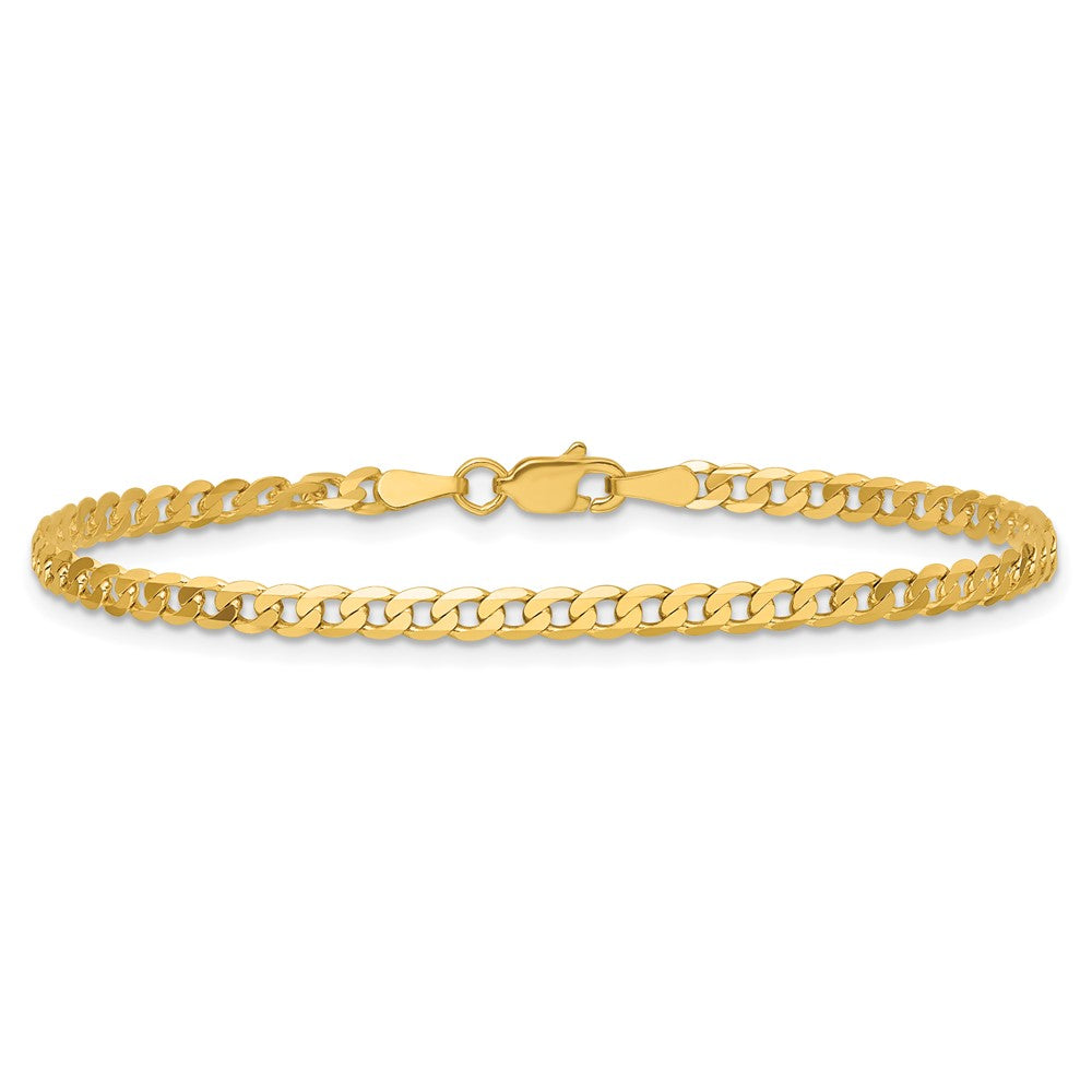 Flat Beveled Curb with Lobster Clasp Bracelet - WBC