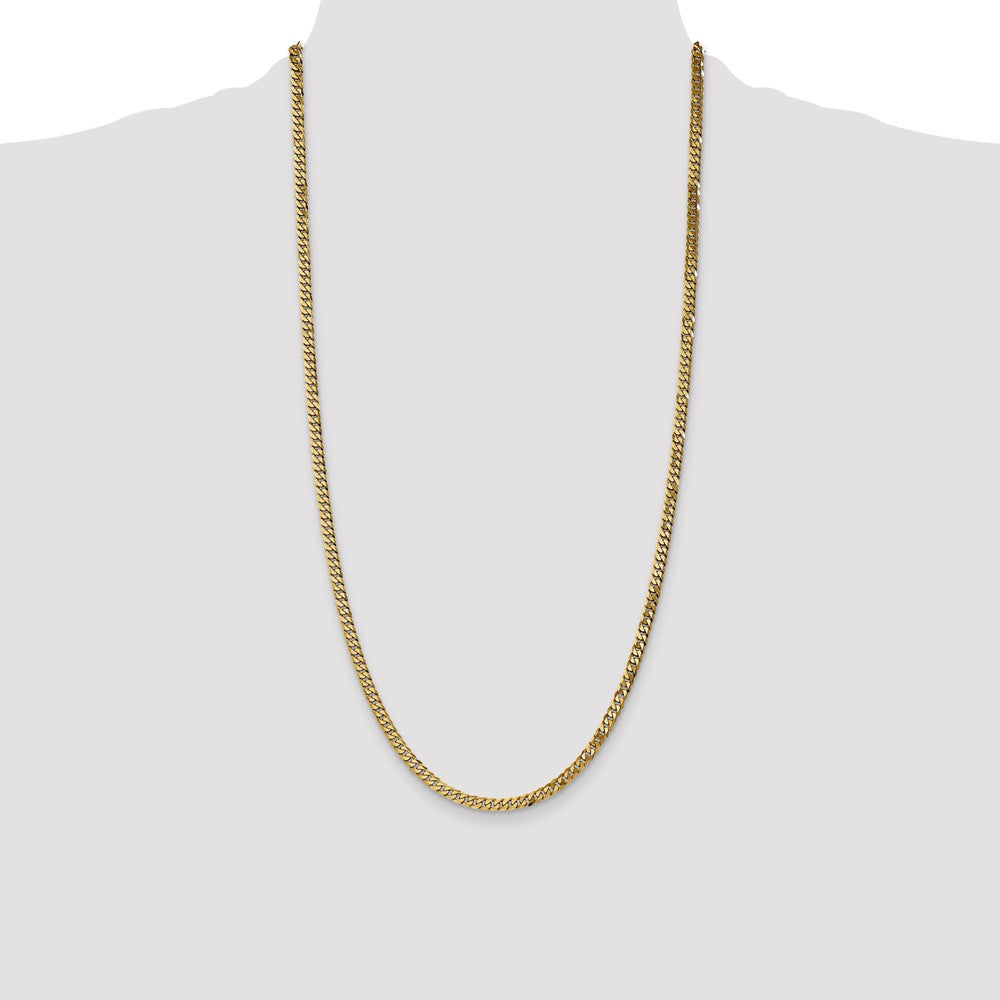 Flat Beveled Curb with Lobster Clasp Chain - WBC