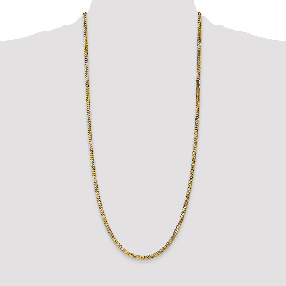 Flat Beveled Curb with Lobster Clasp Chain - WBC