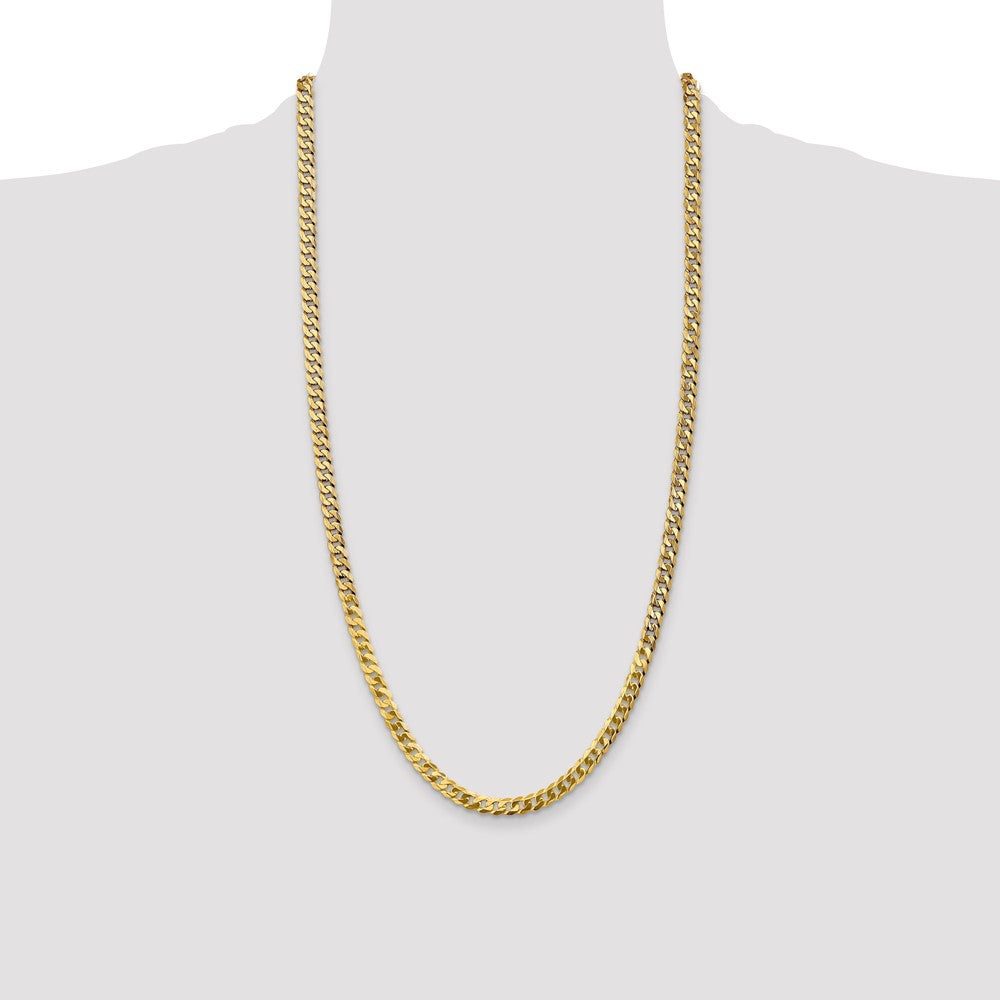 Flat Beveled Curb with Lobster Clasp Chain - WBC