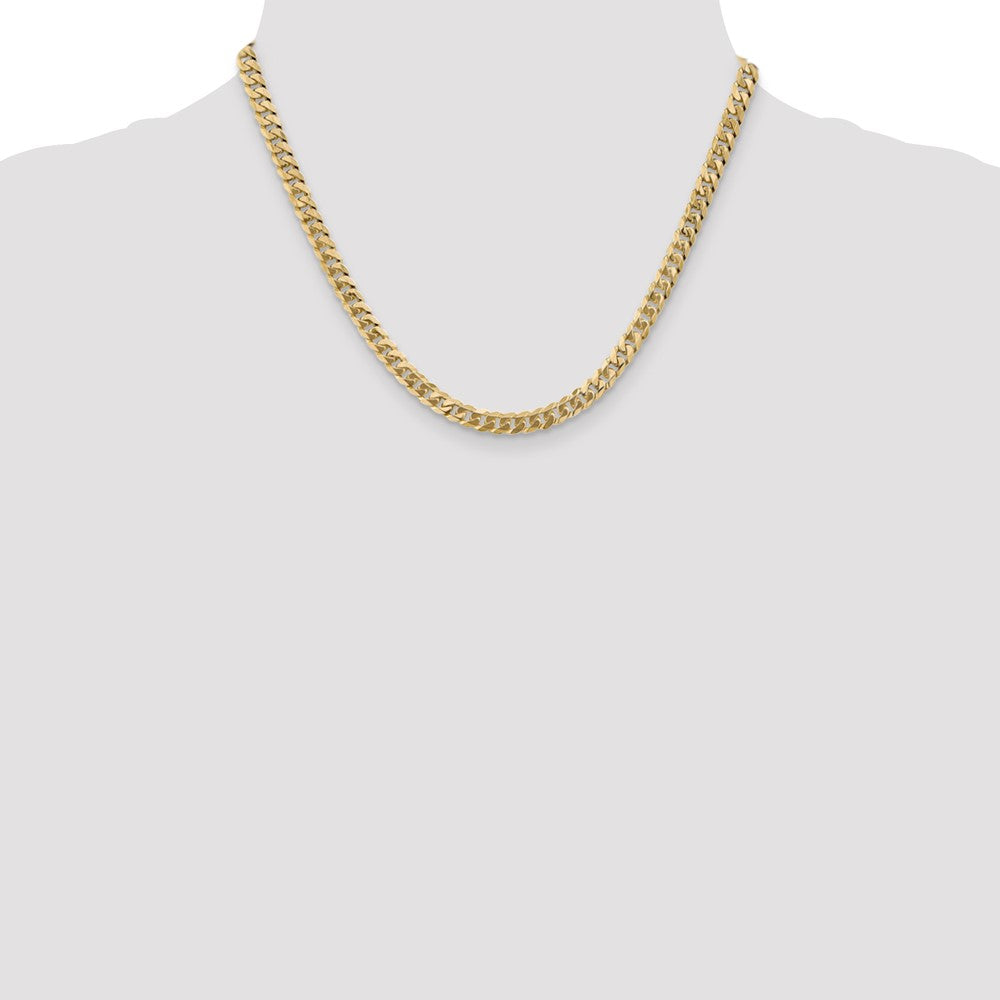 Flat Beveled Curb with Lobster Clasp Chain - WBC