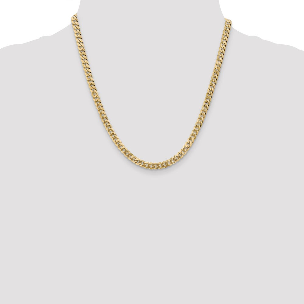 Flat Beveled Curb with Lobster Clasp Chain - WBC