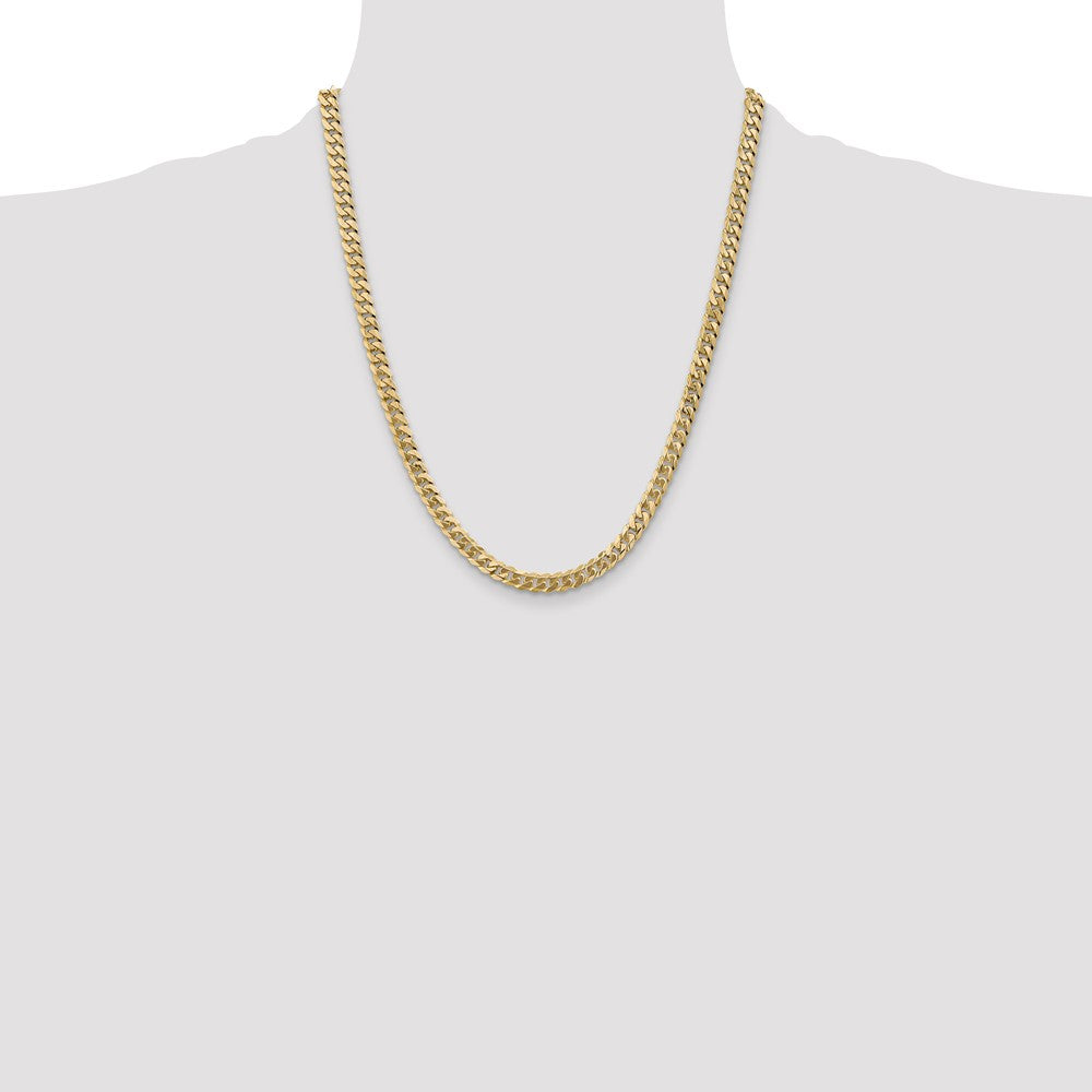 Flat Beveled Curb with Lobster Clasp Chain - WBC