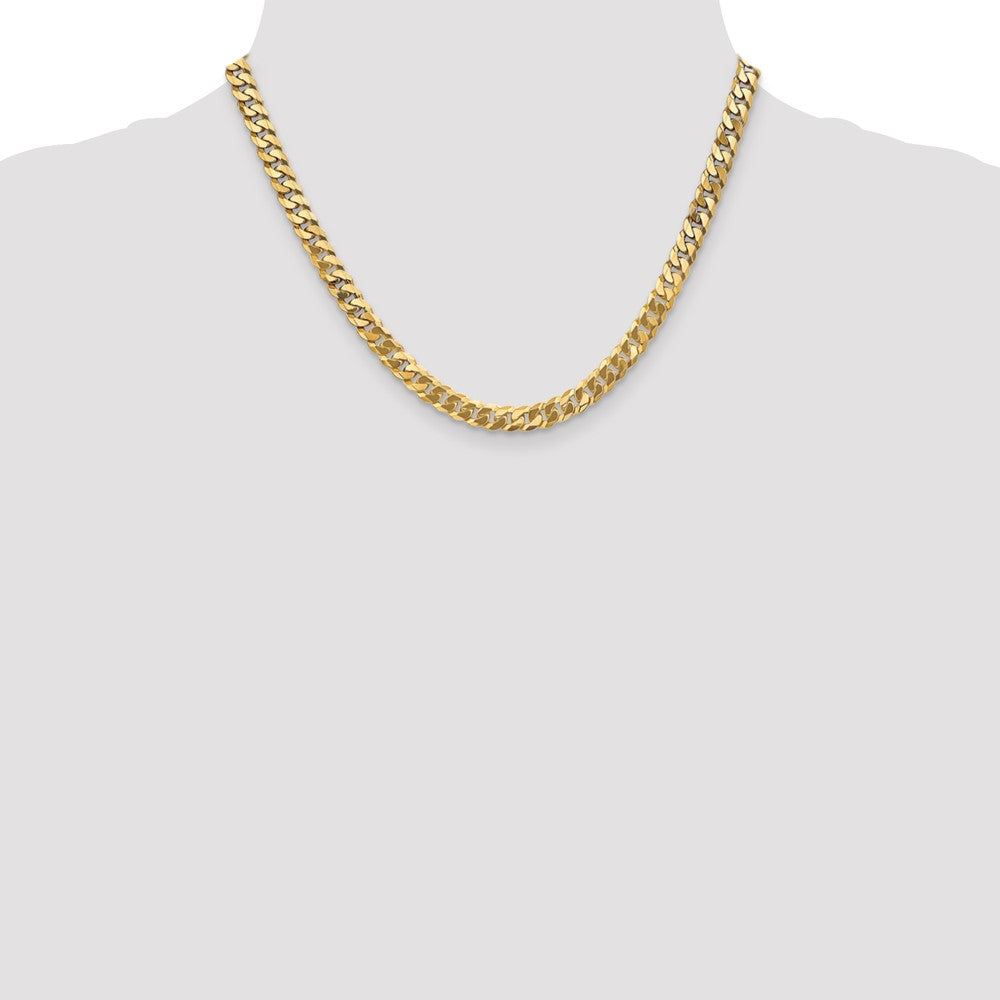 Flat Beveled Curb with Lobster Clasp Chain - WBC