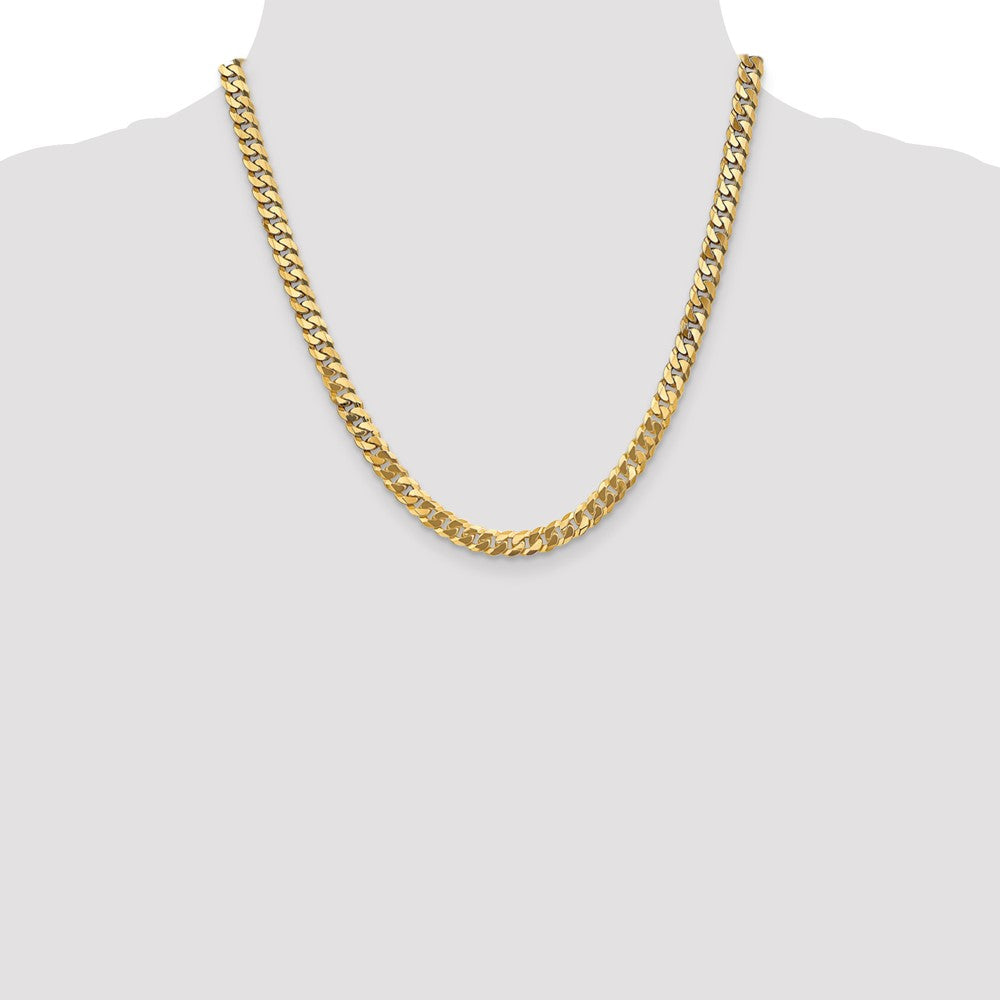 Flat Beveled Curb with Lobster Clasp Chain - WBC