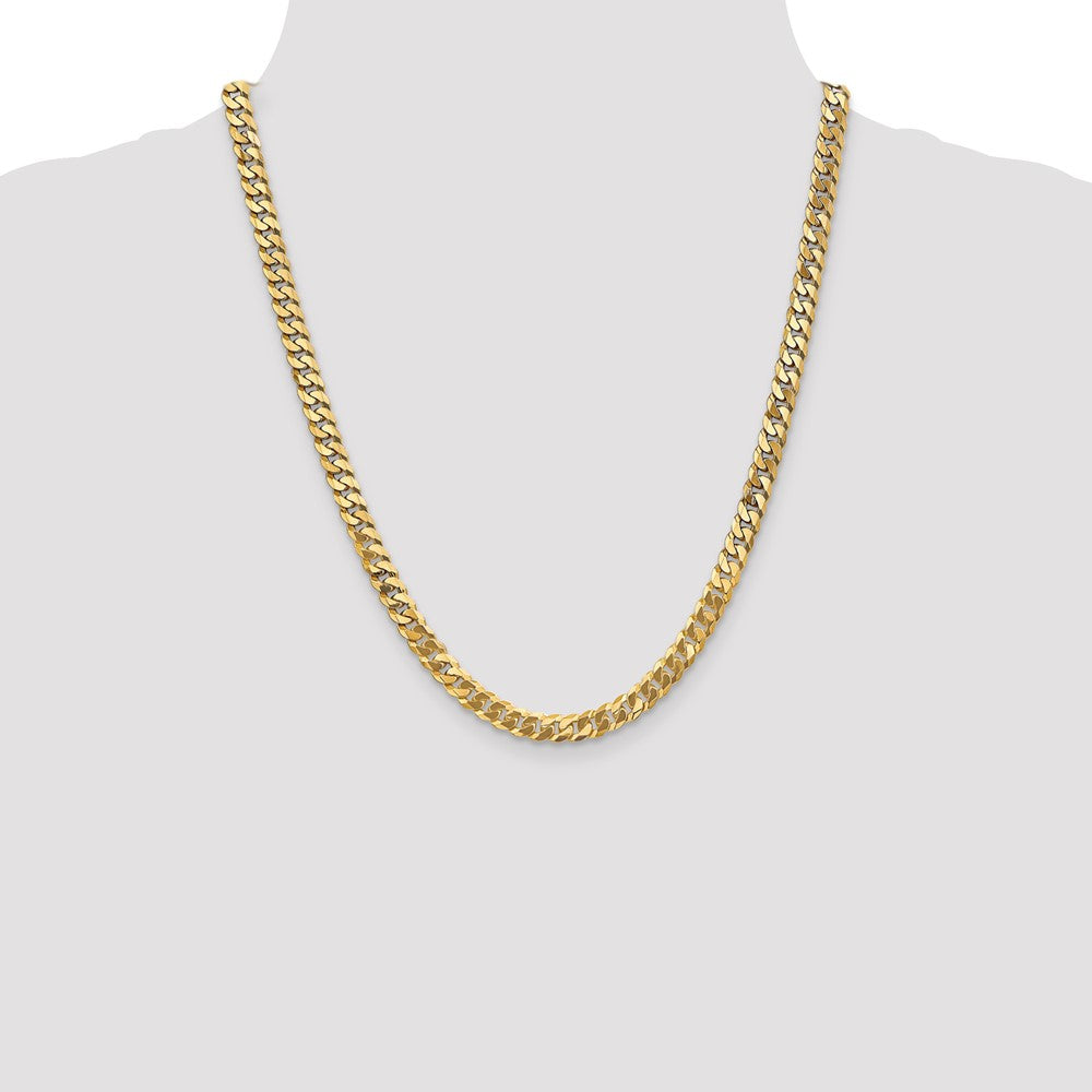Flat Beveled Curb with Lobster Clasp Chain - WBC