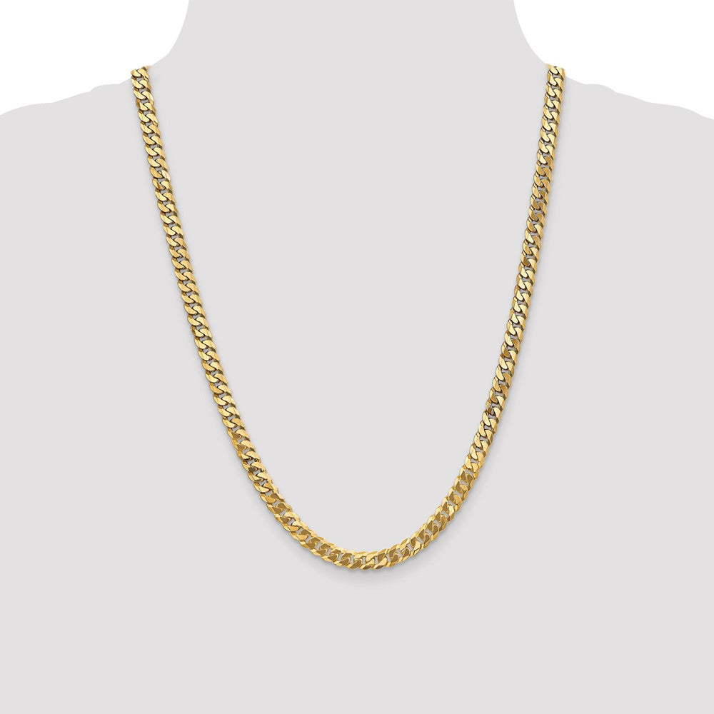 Flat Beveled Curb with Lobster Clasp Chain - WBC