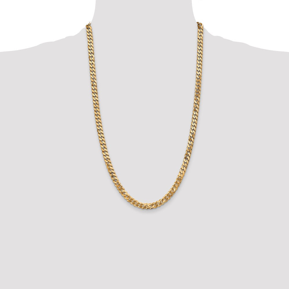 Flat Beveled Curb with Lobster Clasp Chain - WBC