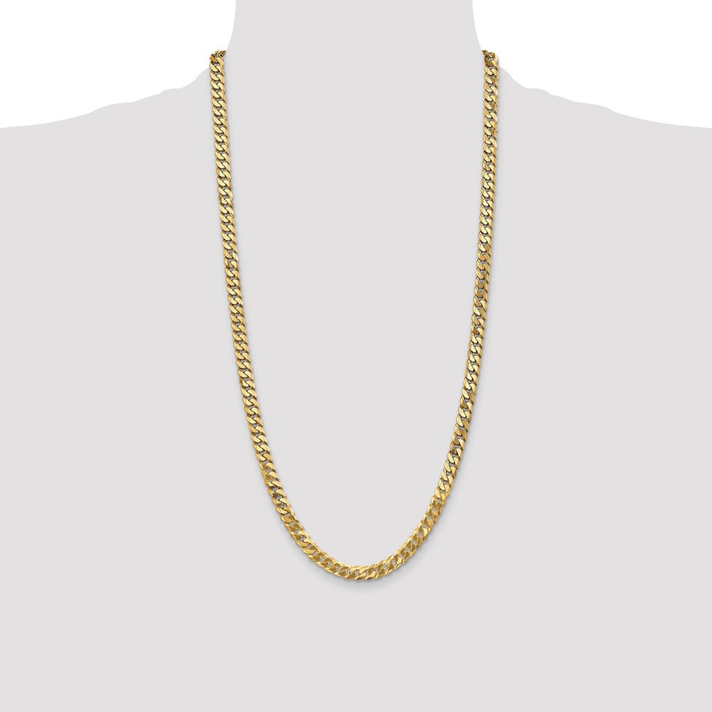 Flat Beveled Curb with Lobster Clasp Chain - WBC