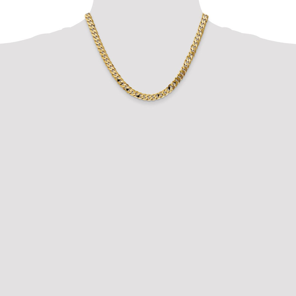 Flat Beveled Curb with Lobster Clasp Chain - WBC