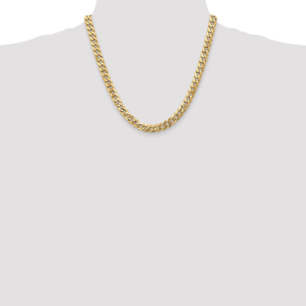 Flat Beveled Curb with Lobster Clasp Chain - WBC