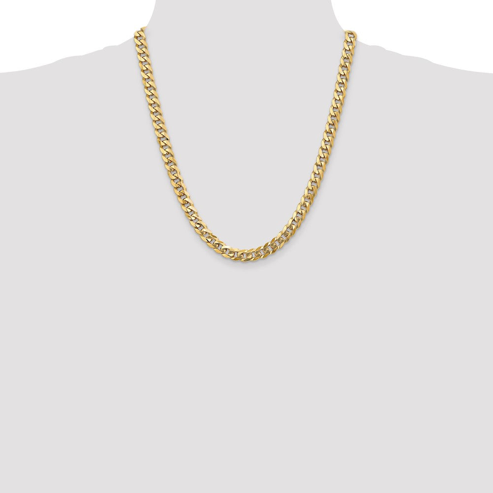 Flat Beveled Curb with Lobster Clasp Chain - WBC