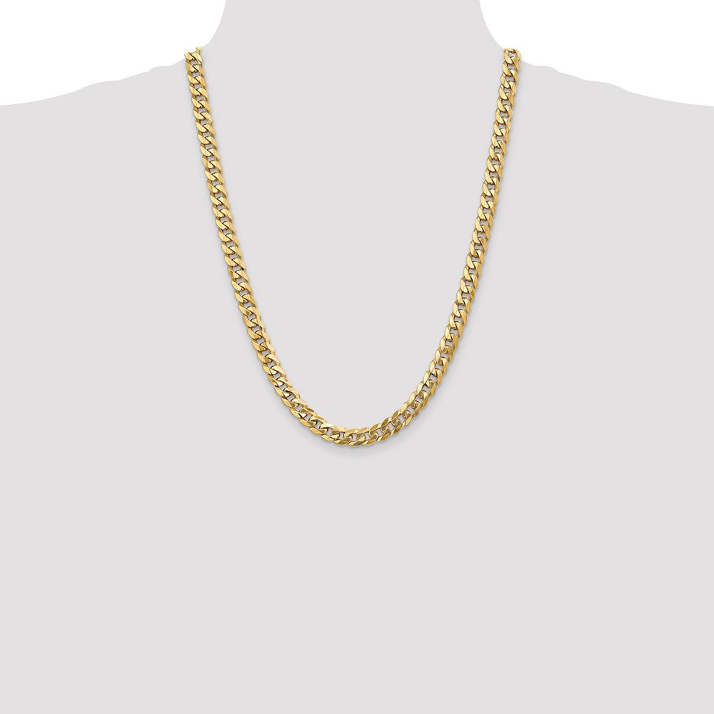 Flat Beveled Curb with Lobster Clasp Chain - WBC