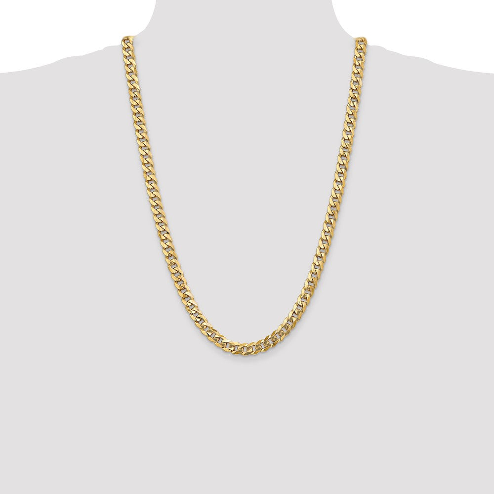 Flat Beveled Curb with Lobster Clasp Chain - WBC