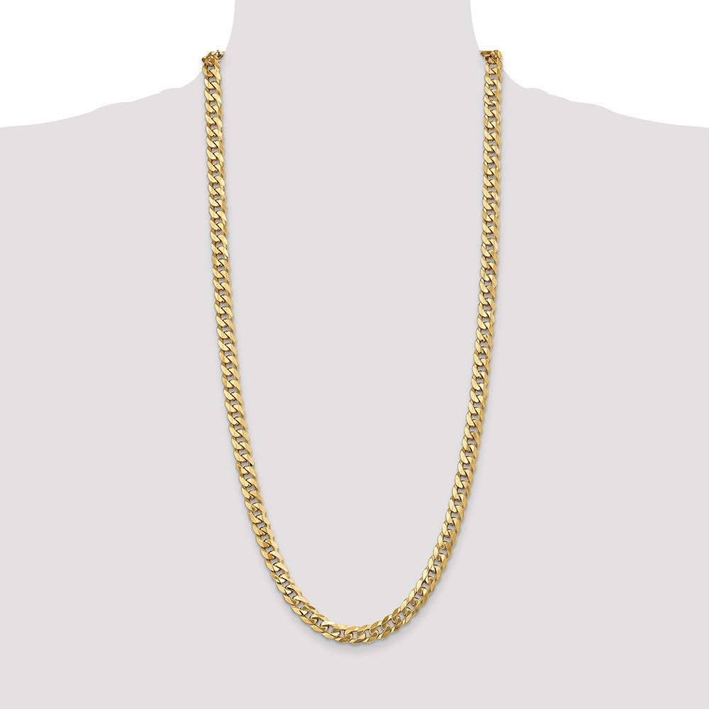 Flat Beveled Curb with Lobster Clasp Chain - WBC