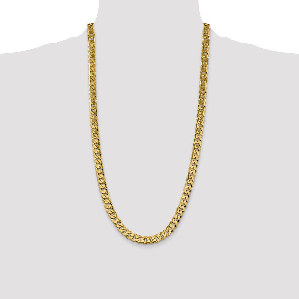 Flat Beveled Curb with Lobster Clasp Chain - WBC