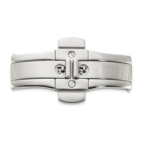 Mens Large Stainless Steel Double Press Butterfly Clasp 6x12x40mm