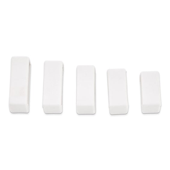 25 Piece White PVC Watch Strap Keeper Assortment
