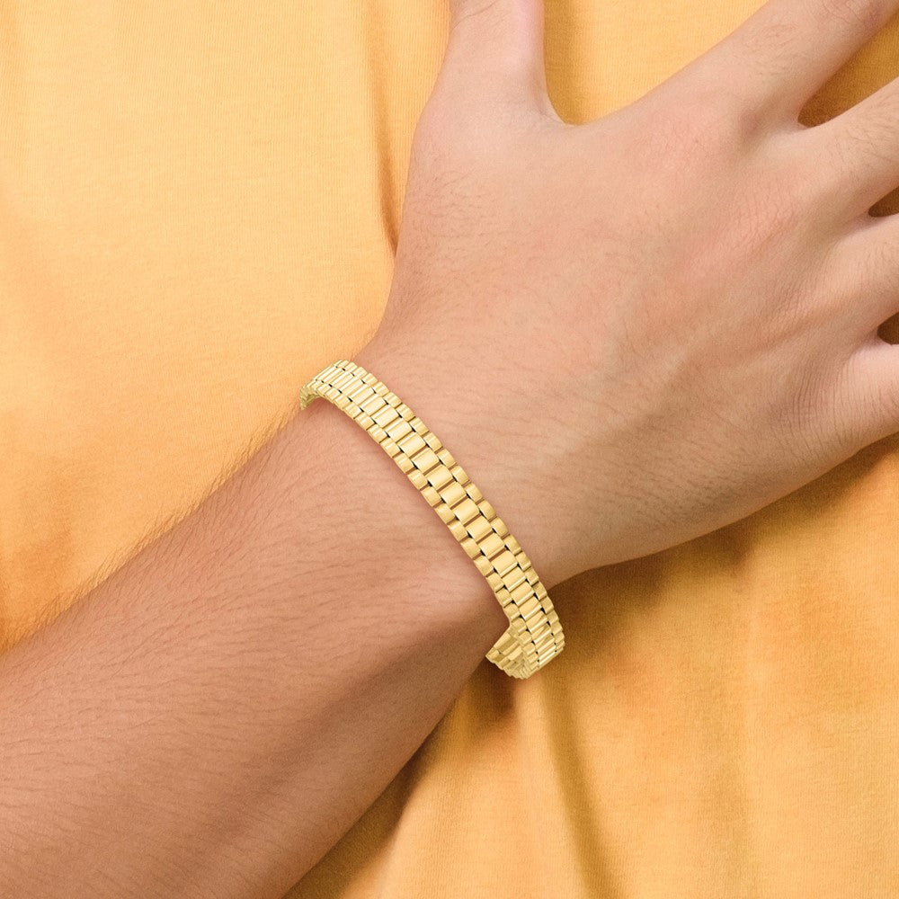 Polished and Satin Mens Fancy Link Bracelet - WBC