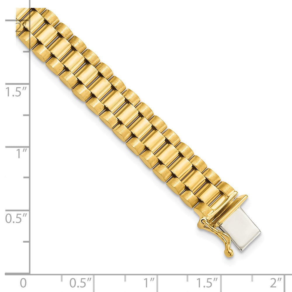Polished and Satin Mens Fancy Link Bracelet - WBC