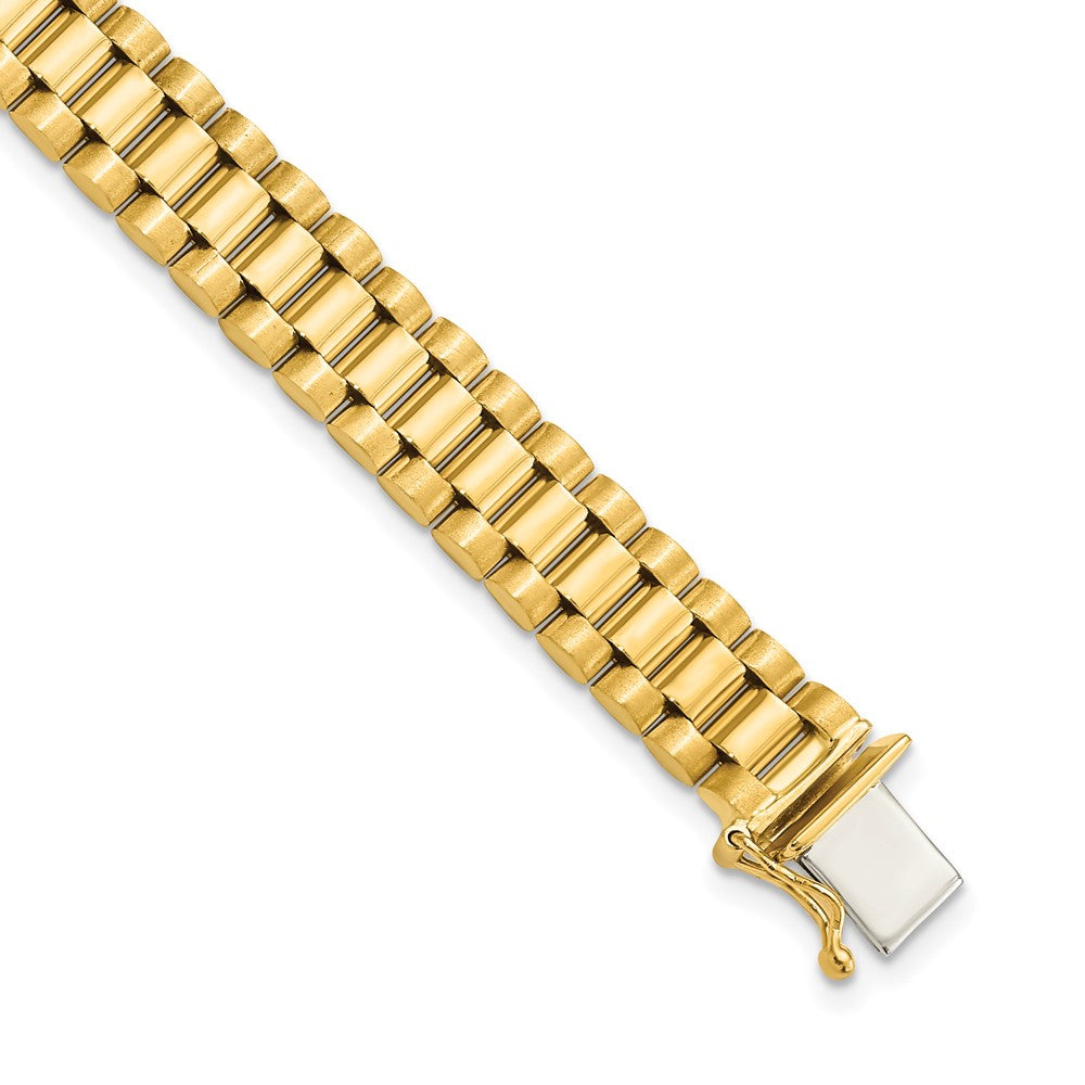 Polished and Satin Mens Fancy Link Bracelet - WBC