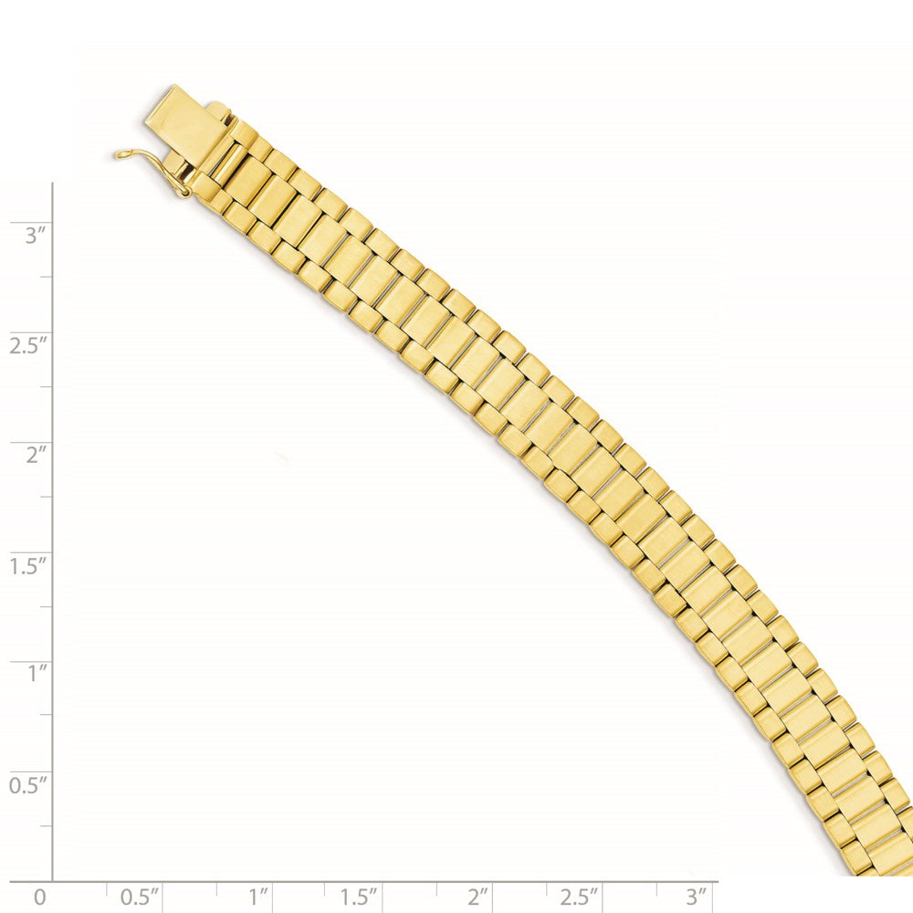 Polished and Satin Mens Fancy Link Bracelet - WBC
