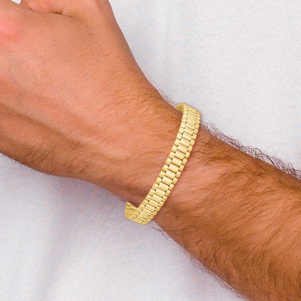 Polished and Satin Mens Fancy Link Bracelet - WBC