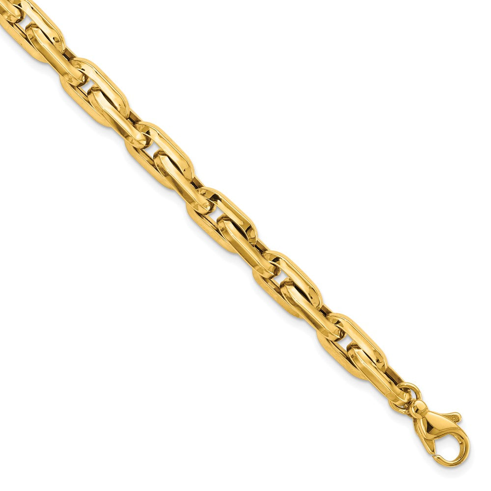 Polished Fancy Long Cable Link Mens Bracelet - WBC