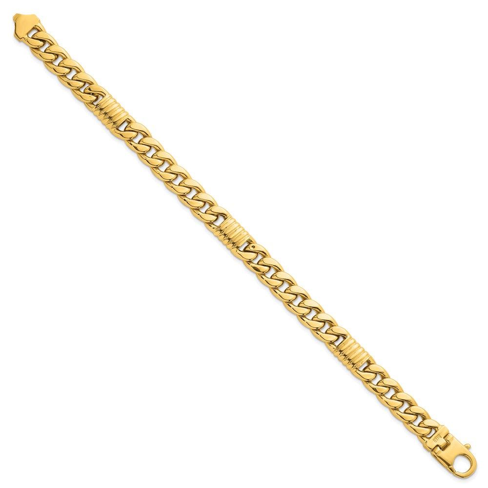 Polished Fancy Curb Chain Mens Bracelet - WBC