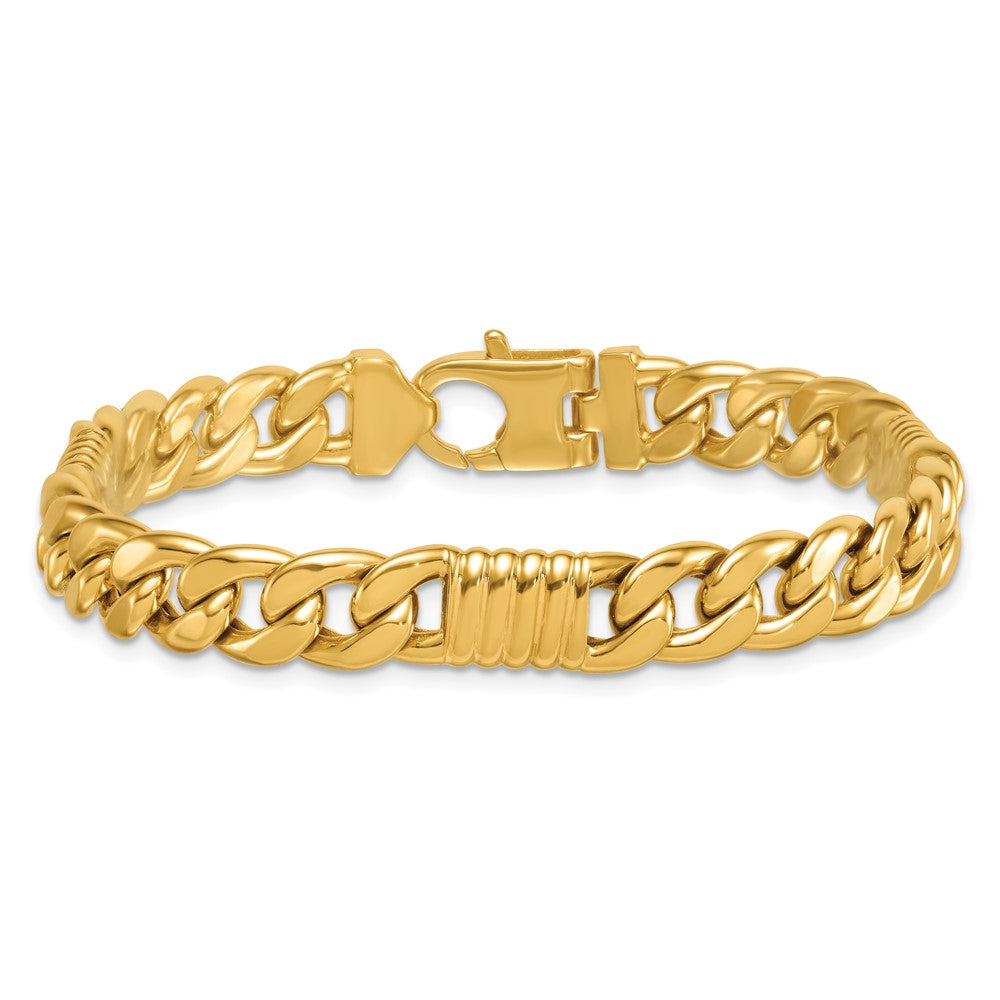 Polished Fancy Curb Chain Mens Bracelet - WBC