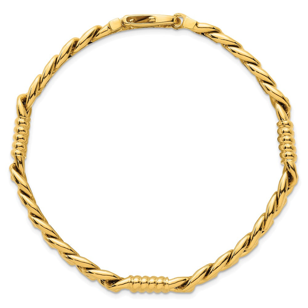 Polished Fancy Curb Chain Mens Bracelet - WBC