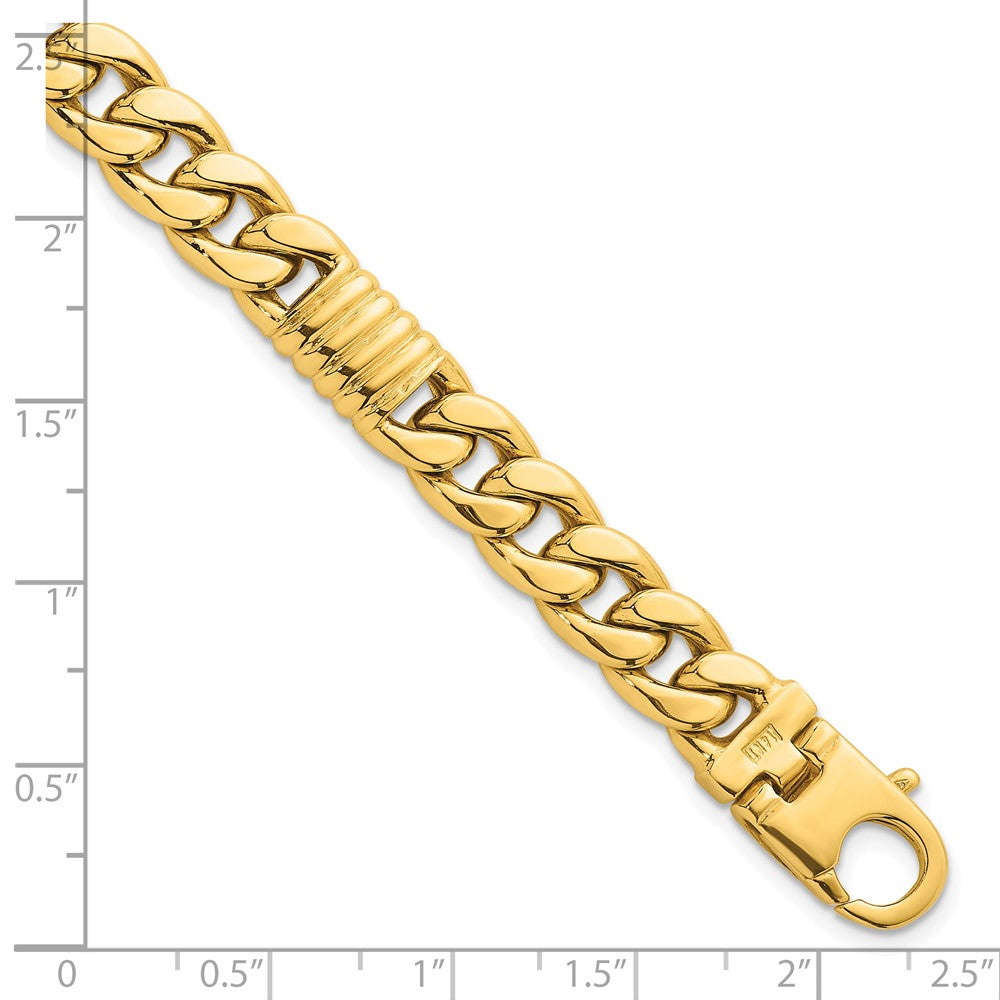 Polished Fancy Curb Chain Mens Bracelet - WBC