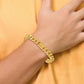 Polished Fancy Curb Chain Mens Bracelet - WBC