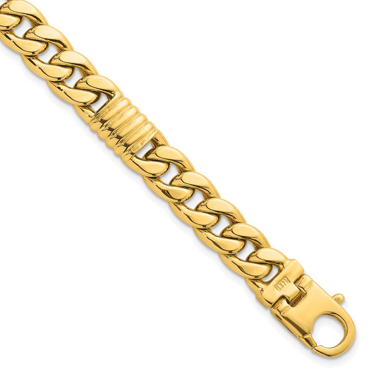 Polished Fancy Curb Chain Mens Bracelet - WBC