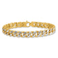with Rhodium Pave Textured Flat Curb Chain Mens Bracelet - WBC