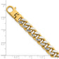 with Rhodium Pave Textured Flat Curb Chain Mens Bracelet - WBC