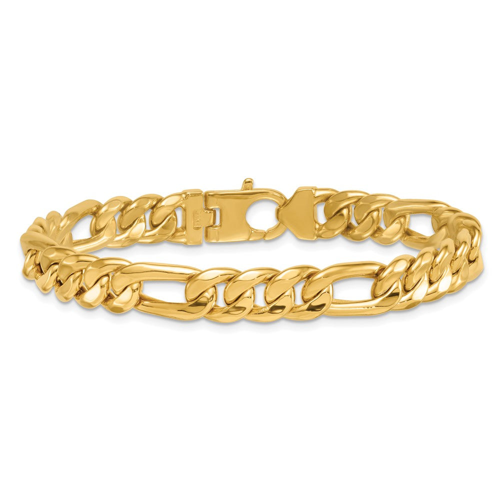 Polished Flat Figaro Chain Mens Bracelet - WBC