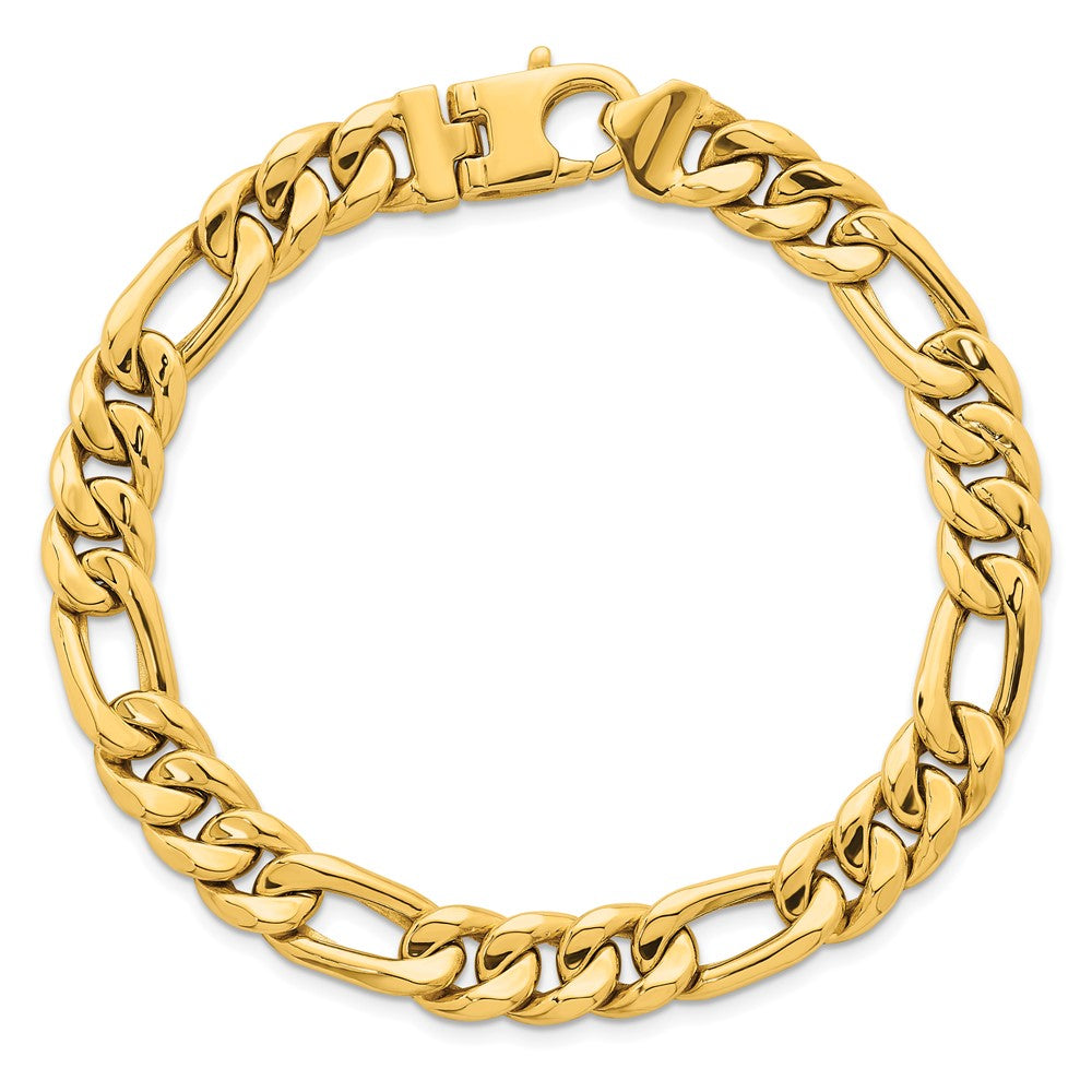 Polished Flat Figaro Chain Mens Bracelet - WBC