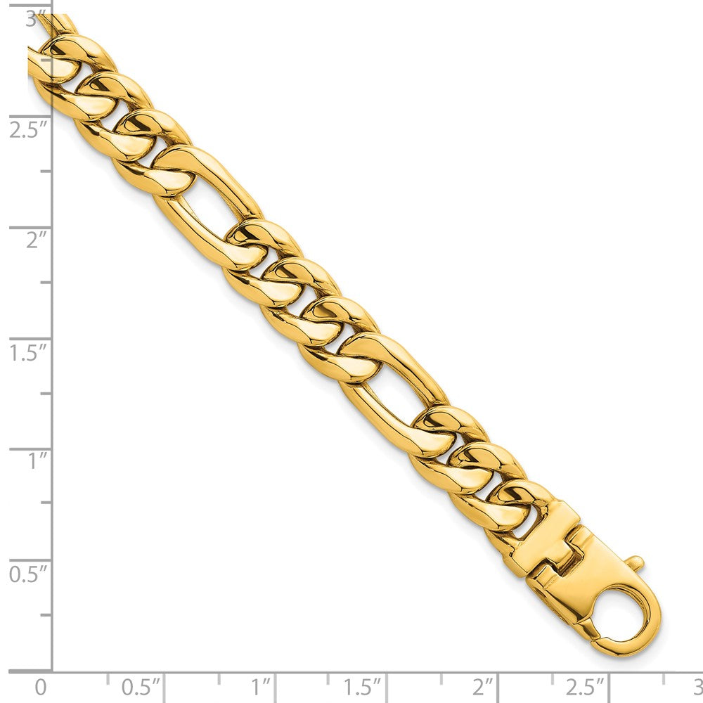 Polished Flat Figaro Chain Mens Bracelet - WBC