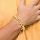 Polished Flat Figaro Chain Mens Bracelet - WBC