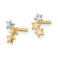 and Rhodium Madi K 3-Star Childrens Post Earrings - WBC