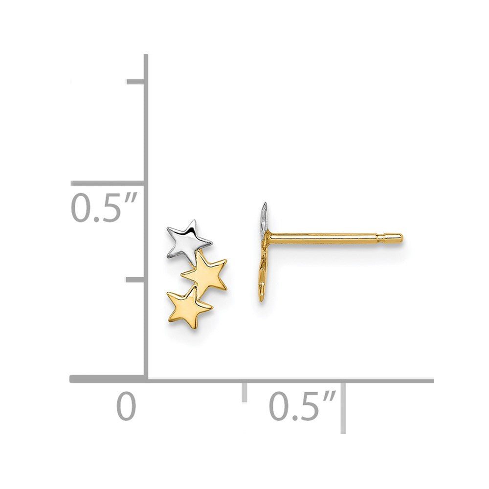 and Rhodium Madi K 3-Star Childrens Post Earrings - WBC