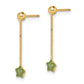 Madi K Green Enameled Star Chain Dangle Childrens Post Earrings - WBC