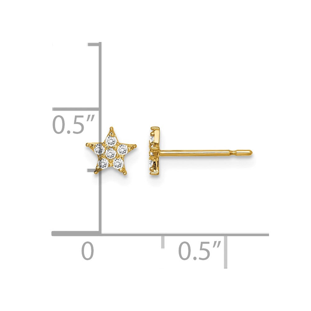Madi K Star CZ Childrens Post Earrings - WBC