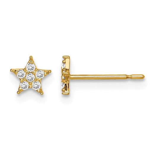 Madi K Star CZ Childrens Post Earrings - WBC