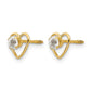 Madi K Round Genuine Topaz Birthstone Heart Screwback Post Earrings - WBC